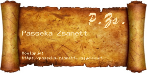 Passeka Zsanett névjegykártya